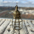 Standing Moroccan Brass Lantern with Clear Glass (CL 1007)